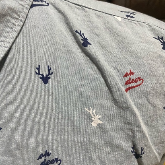 Oh Deer ✅ H&M Lt. Blue LS Shirt - Picture 3 of 5